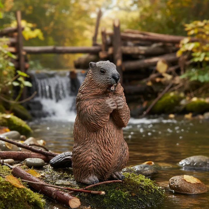 Figura coleccionables  Marmota Pintada A Mano