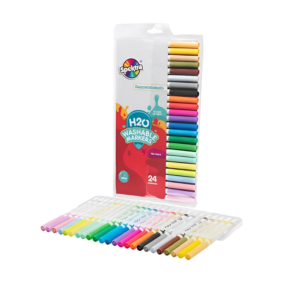 Kit Marcadores Lavables H2o 24 Colores Para Niños