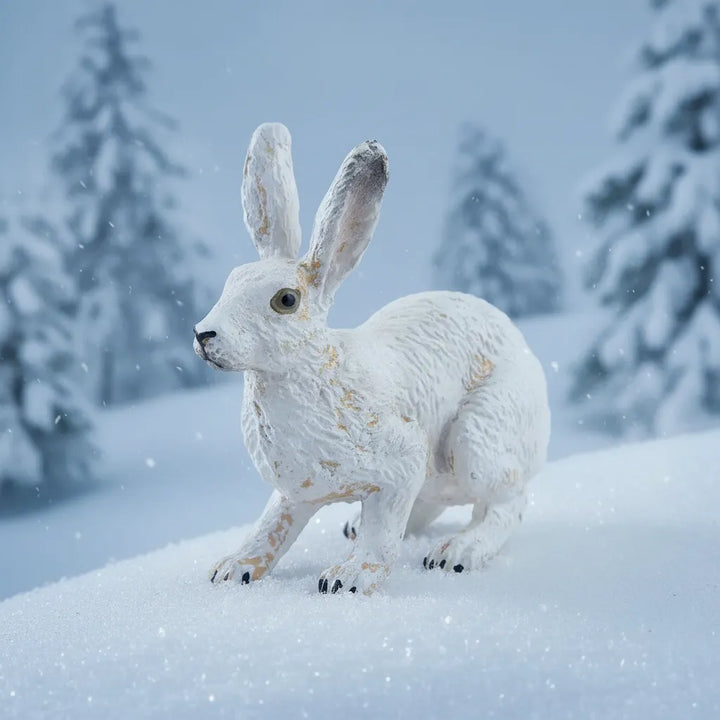 Figura Coleccionable Liebre Polar Pitado A Mano Papo Niños