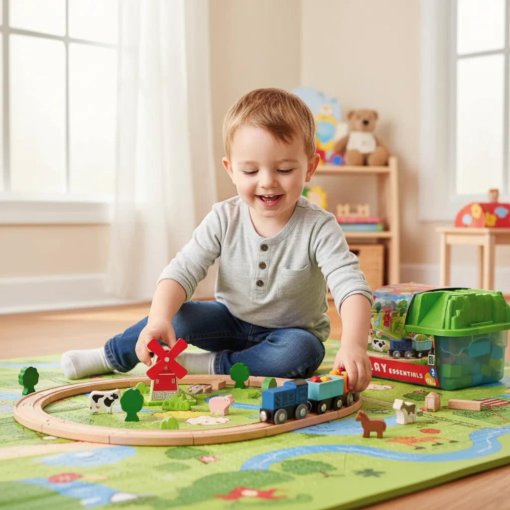 Set Didáctico De Tren De Granja Hape Para Niños