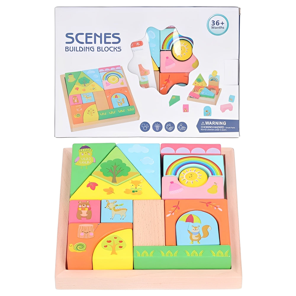 Juego Didáctico Bloques De Madera para Niños