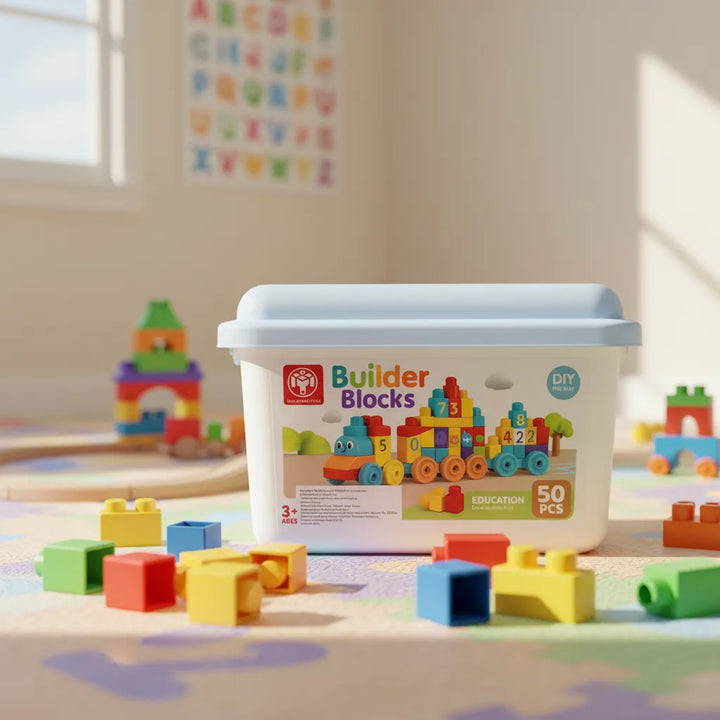 Juego Bloques Grandes Tren 50 Piezas Niños