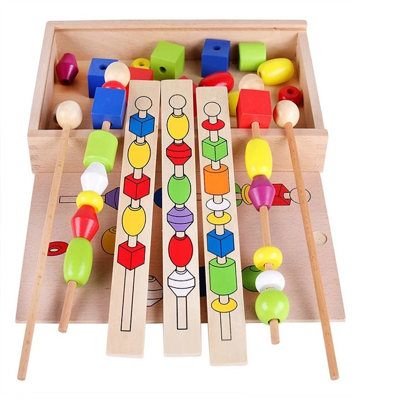 Juego Didáctico De Cuentas Figuras  Para Niños