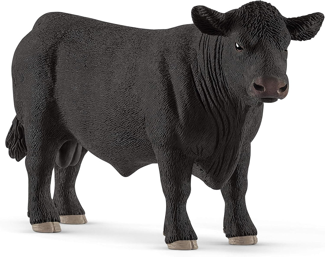 Figura Animales Toro Angus Pintada A Mano