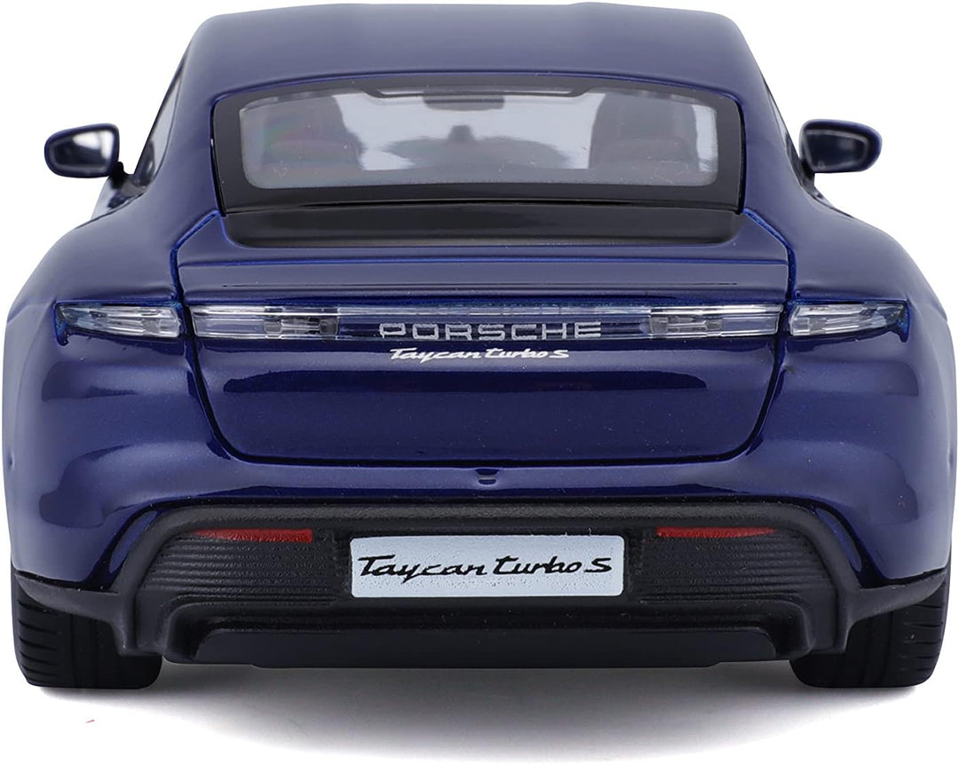 Carro Bburago 1/43 Coleccionable Porshe Taycan Turbos Azul