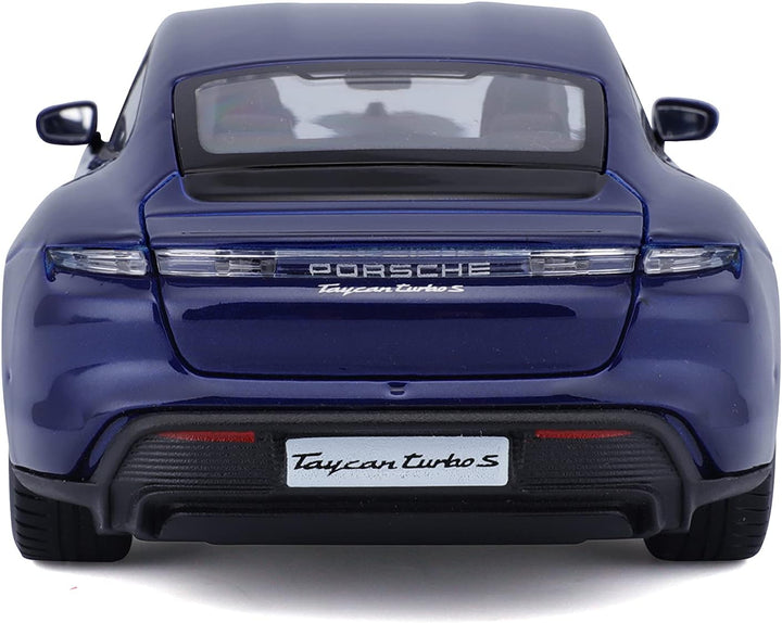 Carro Bburago 1/43 Coleccionable Porshe Taycan Turbos Azul