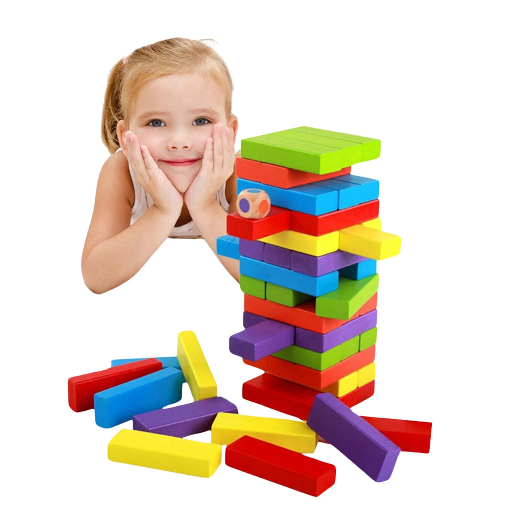 Juego Jenga Madera 54 Piezas Para Niños