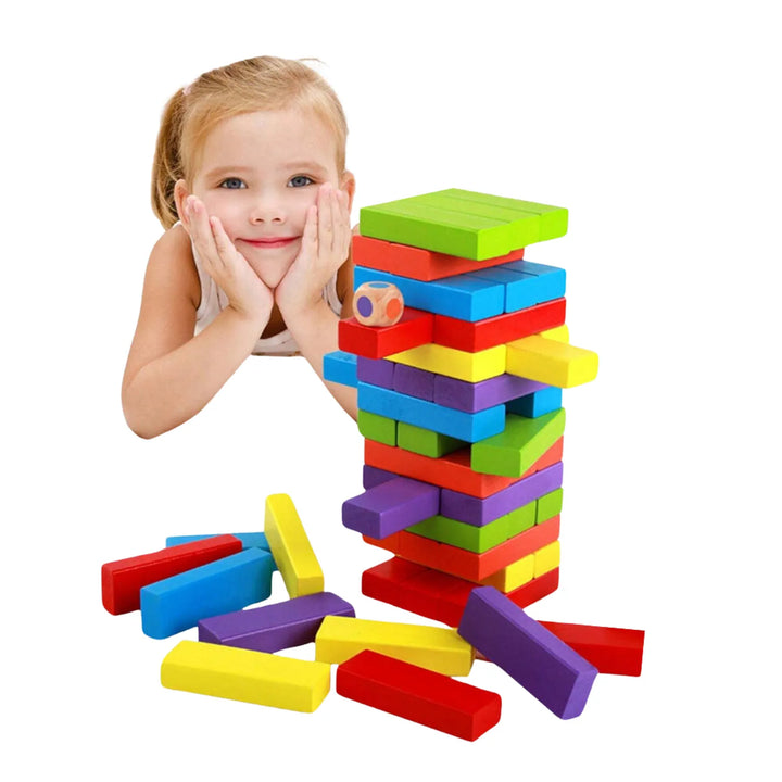 Juego Jenga Madera 54 Piezas Para Niños