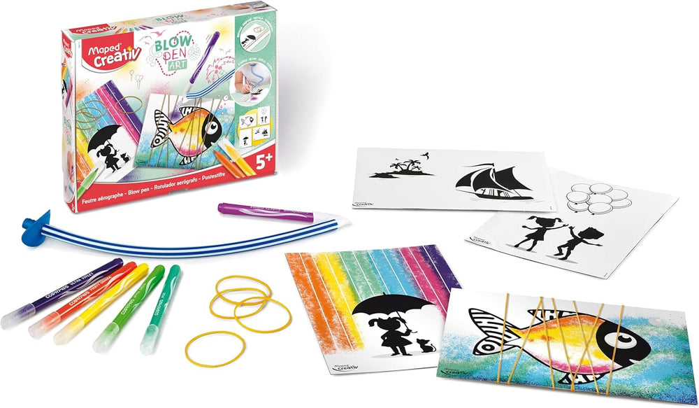 Juego Arte Con Pluma Soplada Para Niños