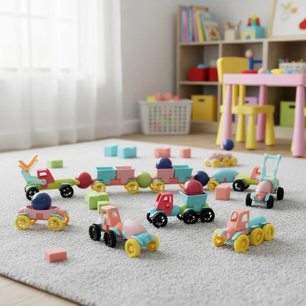 Juego de Construccion Carros Magneticos 52 Piezas