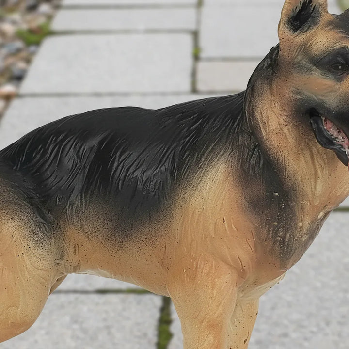 Figura Animales Pastor Alemán Pintado a Mano