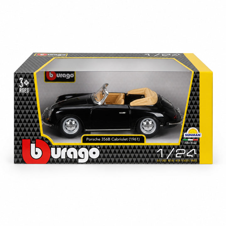 Carro A Escala 1/24 Porsche 356b Cabriolet Negro