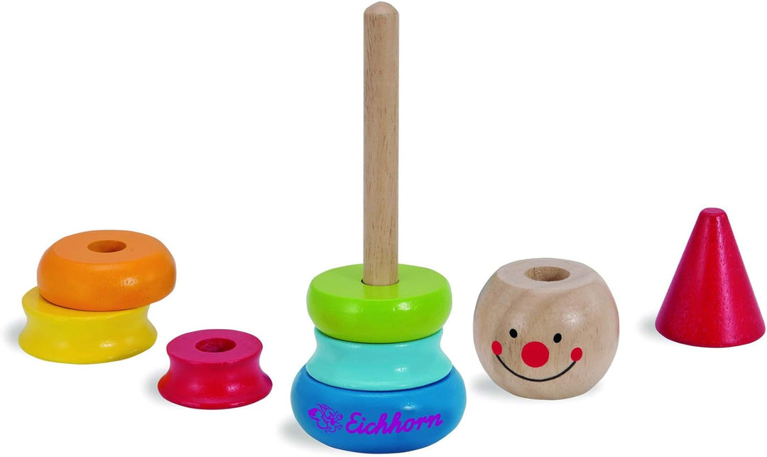 Juguete Apilable De Madera Con Forma De Payaso