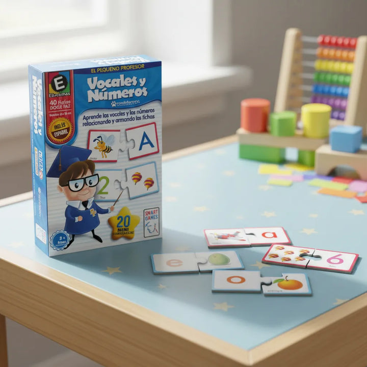 Juego Didactico Vocales y Numeros Ronda Rompecabezas