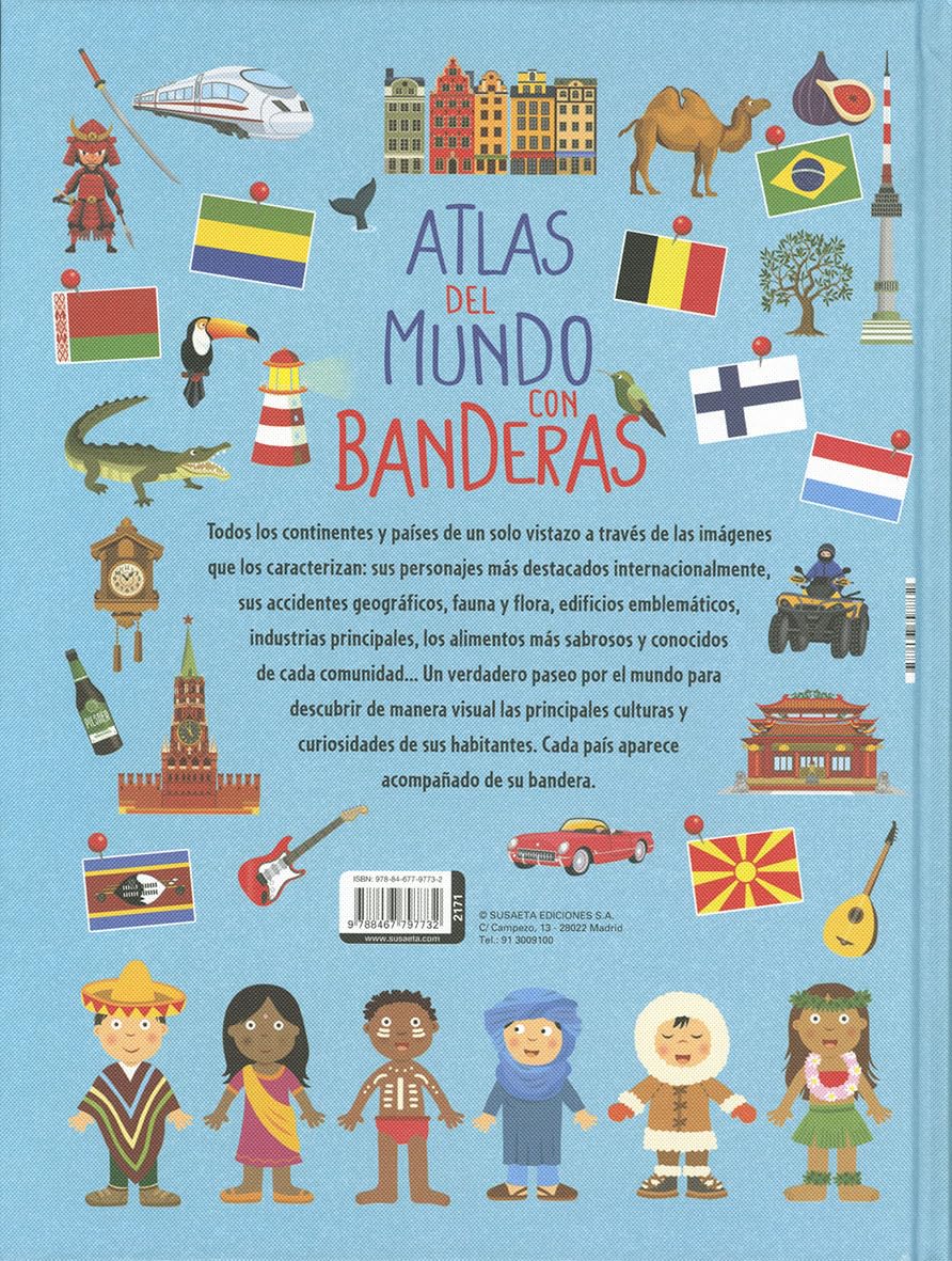 Libro Atlas Del Mundo Con Banderas Y Culturas Niños