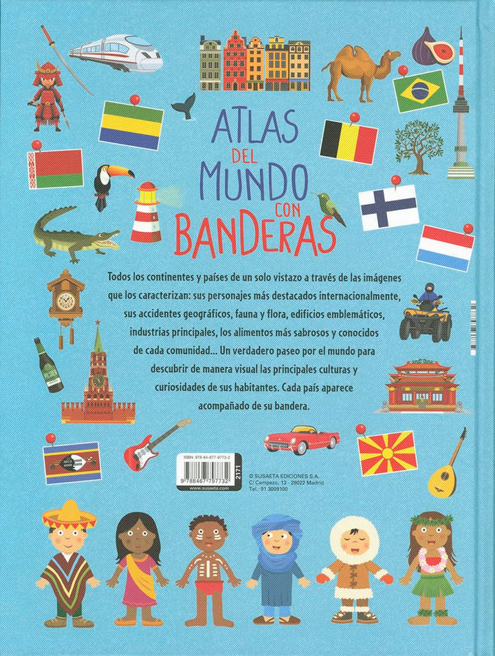 Libro Atlas Del Mundo Con Banderas Y Culturas Niños
