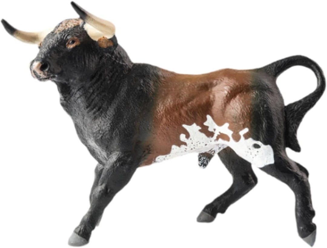 Figura Coleccionable Toro Español Café Y Blanco Para Niños