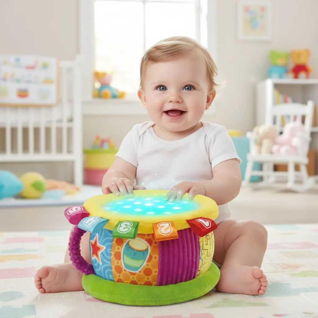 Juguete Tambor Bilingüe Luces Para Bebés