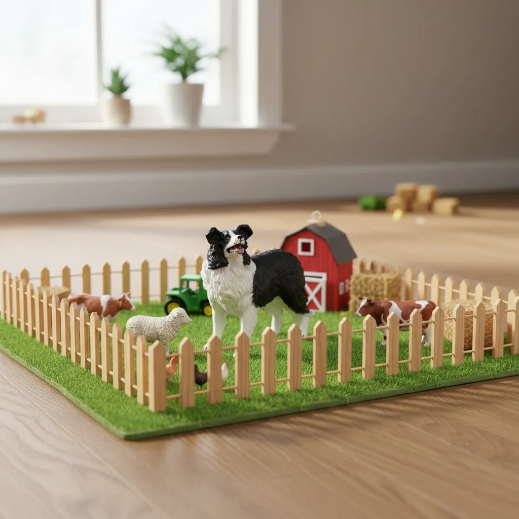 Figura Coleccionable Perro Border Collie Pintada A Mano