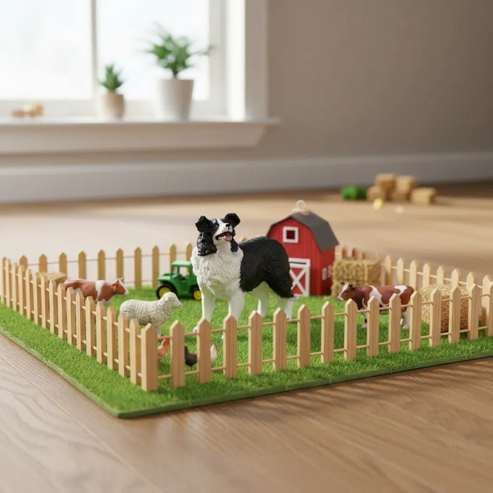 Figura Coleccionable Perro Border Collie Pintada A Mano