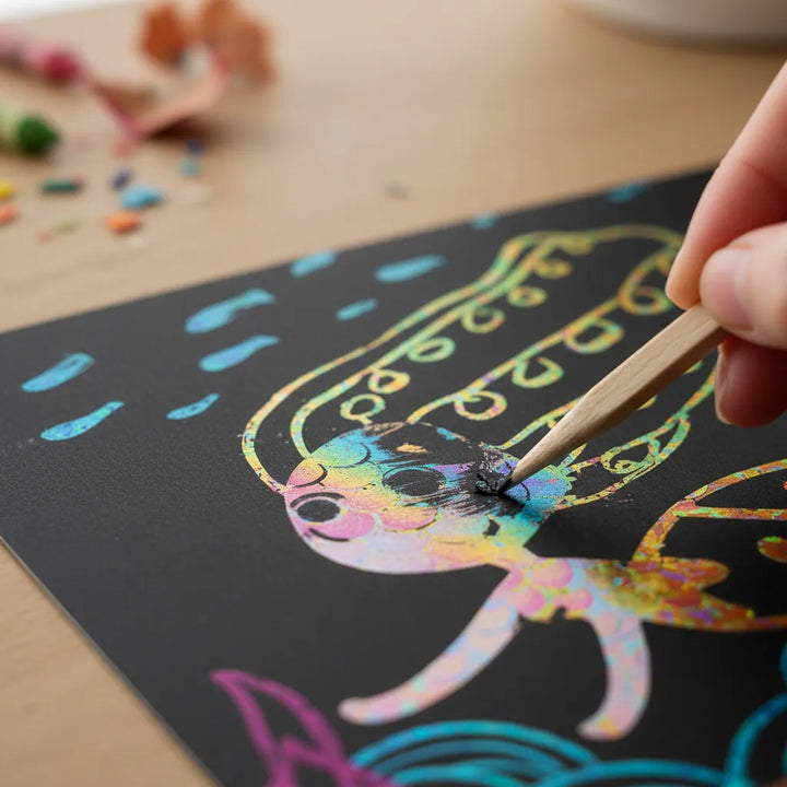 Set De Arte y Manualidades Para Raspar Sirenas