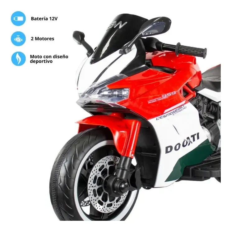 Moto Eléctrica Deportivo 12v Rojo Niños