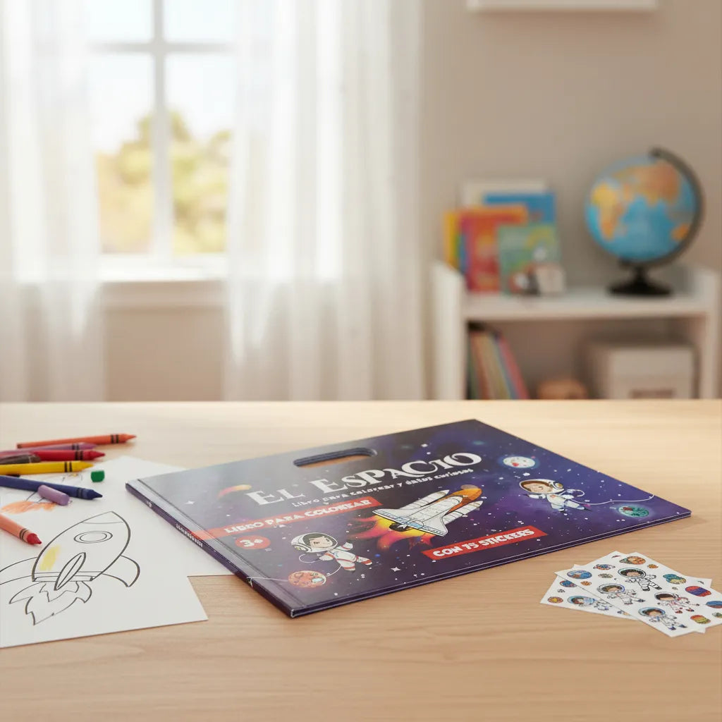 Libro Para Colorear Con Sticker El Espacio Para Niños