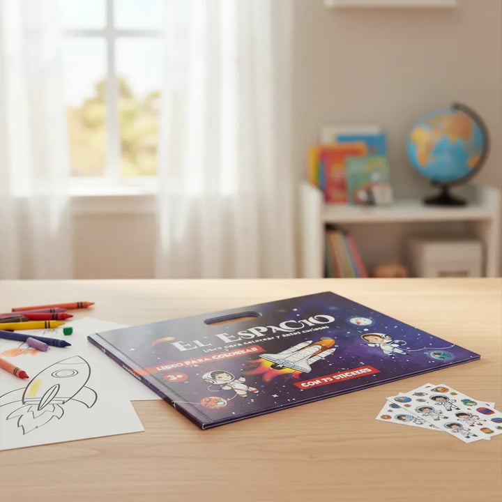 Libro Para Colorear Con Sticker El Espacio Para Niños