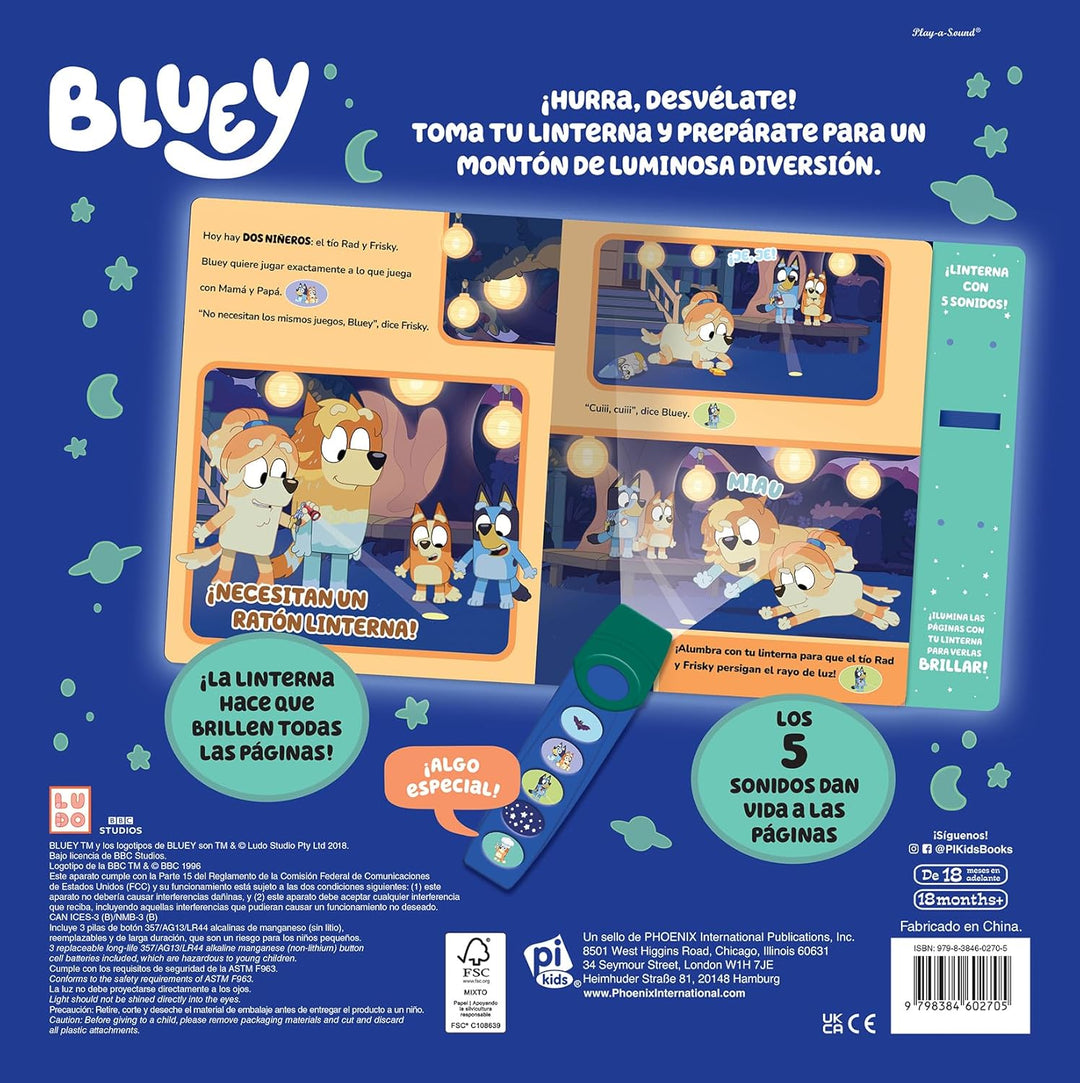 Libro Con Linterna Bluey ¡oooh, Qué Brillante! Para Niños