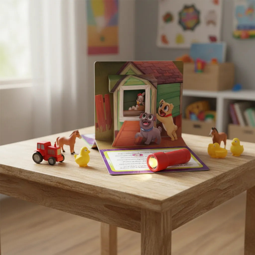 Libro En La Granja Con Puppy Dog Pals Linterna Mágica