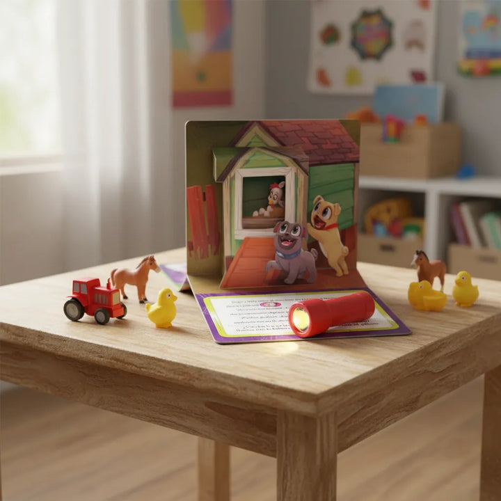 Libro En La Granja Con Puppy Dog Pals Linterna Mágica
