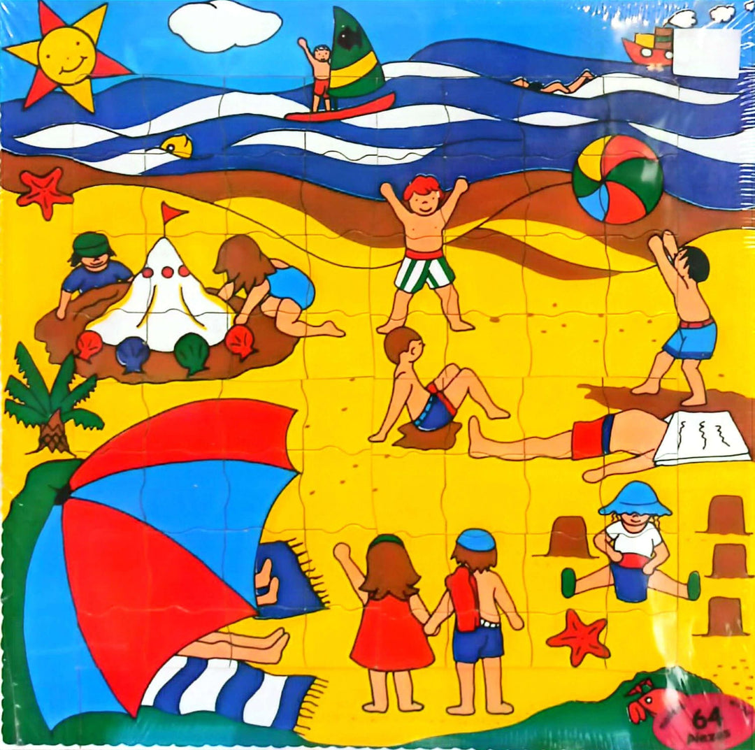 Rompecabezas Madera la playa 64 Pz Niños