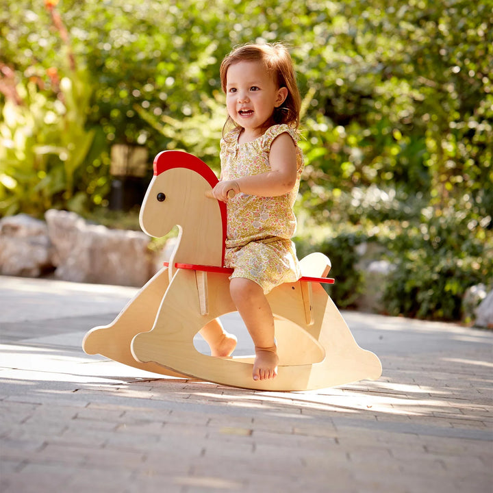 Juego Caballito Mecedora De Madera Para Niños