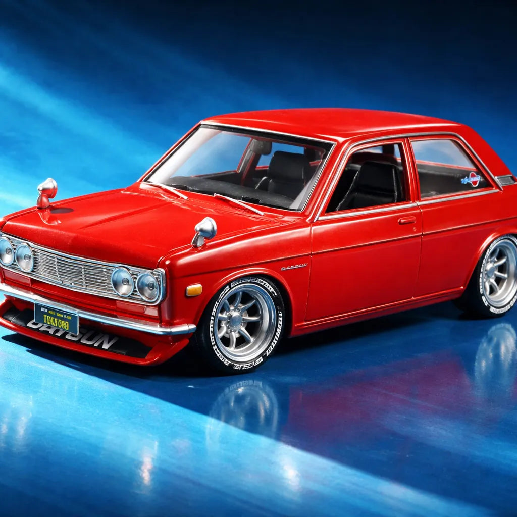 Carro A Escala 1/24 1971 Datsun 510 Rojo Para Armar