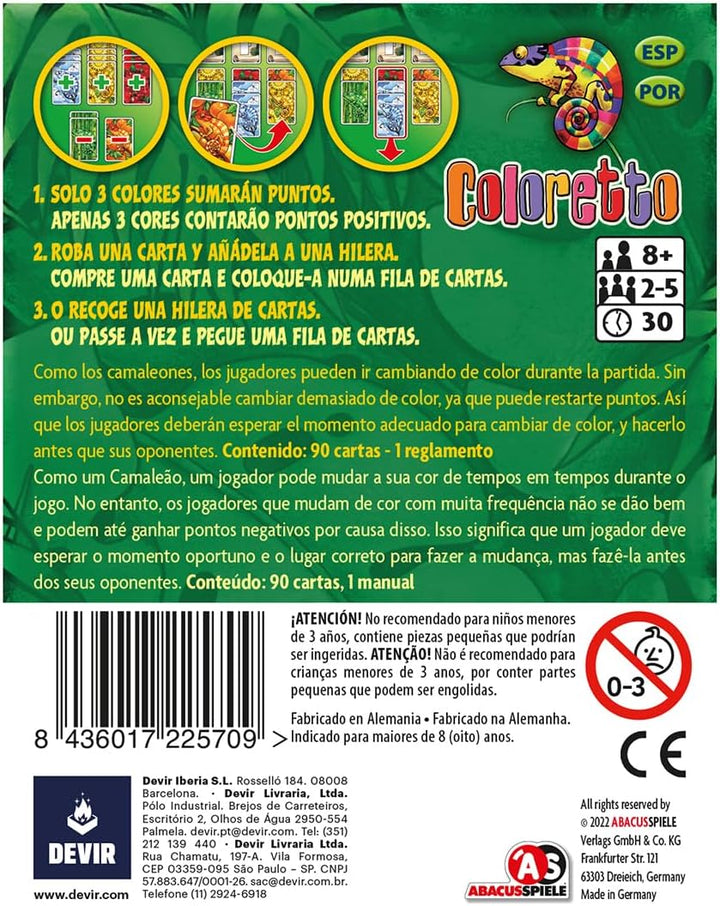 Juego De Mesa Coloretto Devir Para Adultos