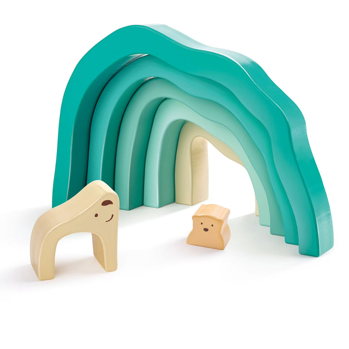 Juego Didáctico Bloques Apilables Oso Madera Para Niños