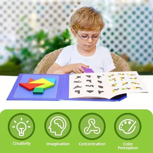 Juego Tangram Magnético De Madera Para Niños