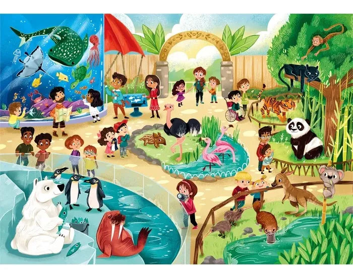 Rompecabezas Para Niños 2 En 1 Explorando El Zoológico