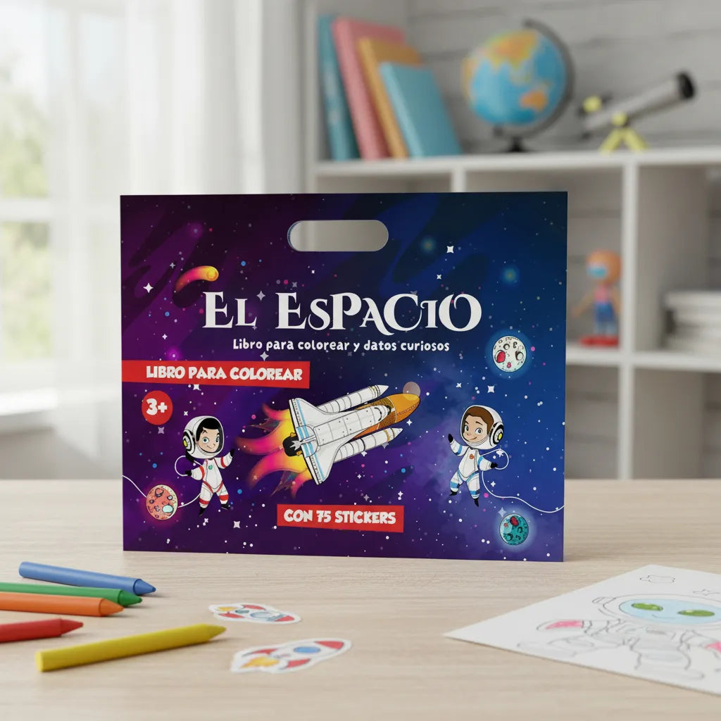 Libro Para Colorear Con Sticker El Espacio Para Niños