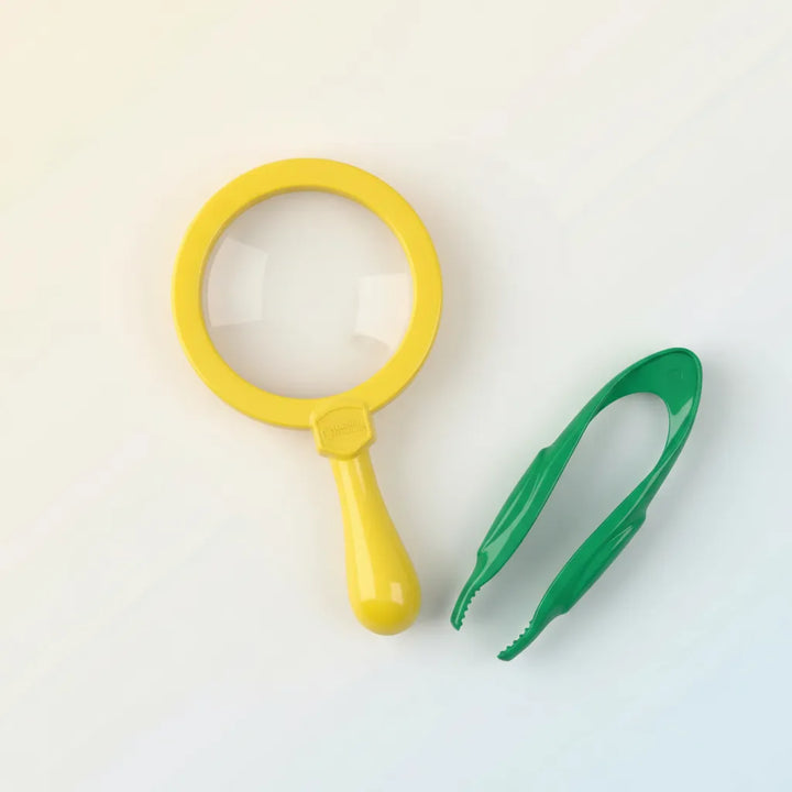 Juego Pinza Sensorial y Lupa azul Para Niños niñas