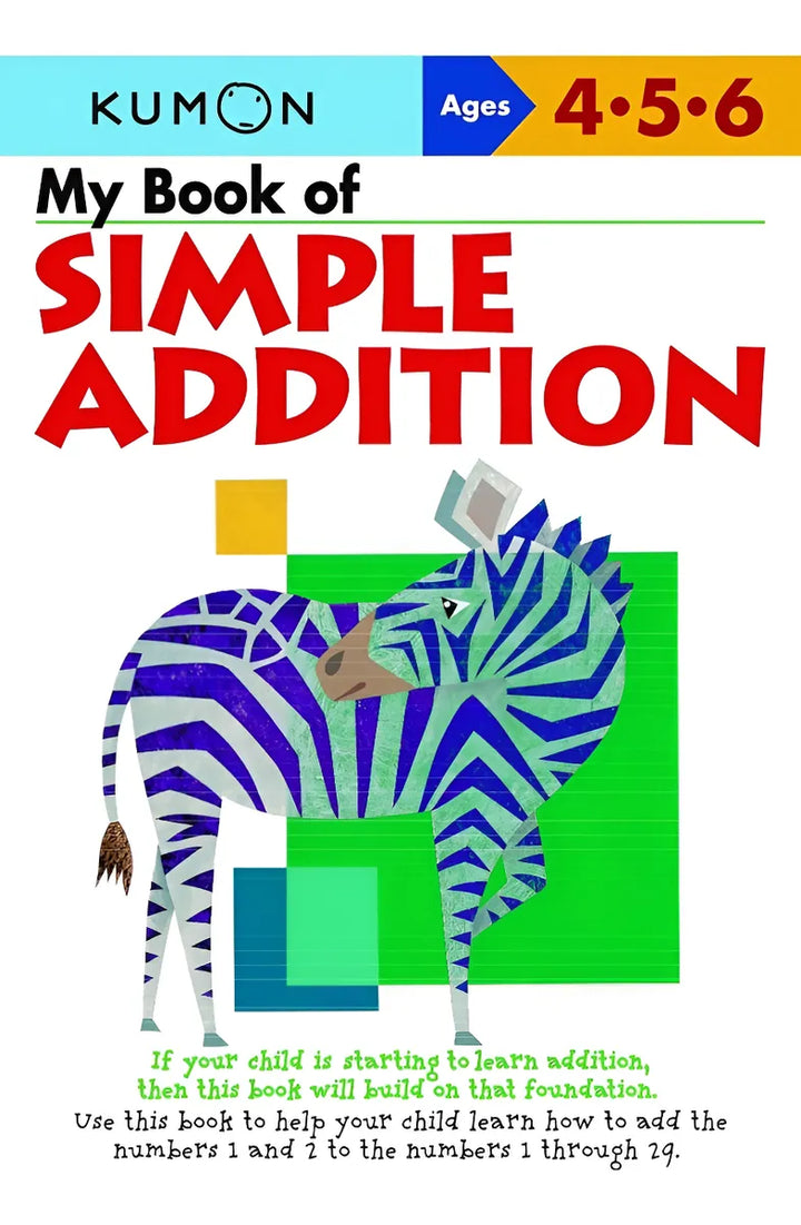 Libro Didáctico kumon  My book of simple addition Para Niños