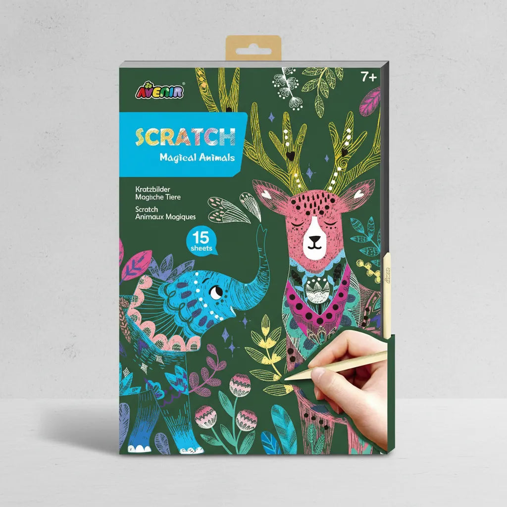 Set De Arte Y Manualidades Libro Para Raspar Animales Magicos