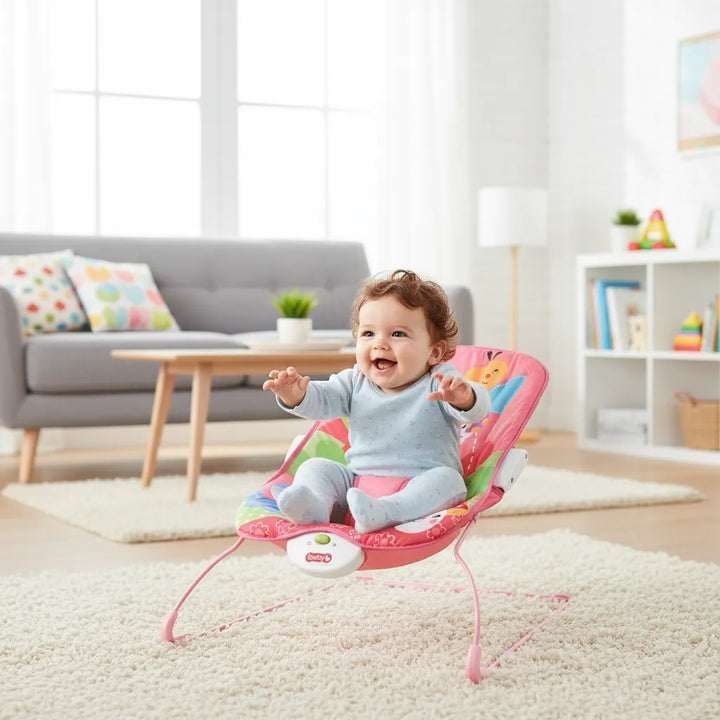Silla Nido Rosada Con Vibración  Para Bebe