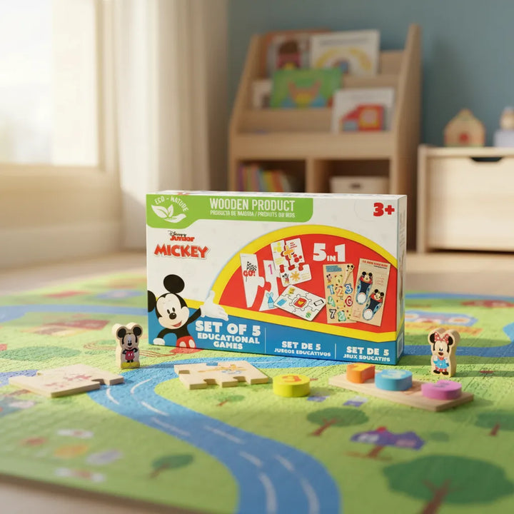 Juego Didáctico Set De 5 Juegos Educativos De Madera Niños