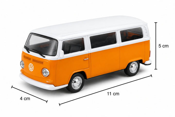 Carro Coleccionable 1:36 Volkswagen Type 2 Bus 1971 Naranja