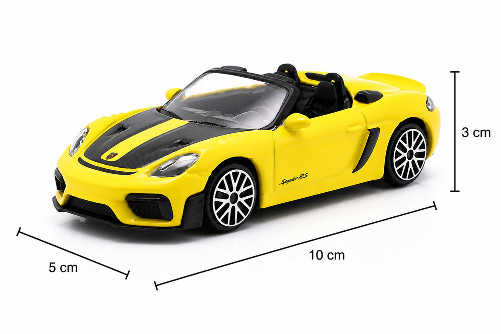 Carro A Escala Bburago 1:45 Porshe 718 Spyder Rs Amarillo