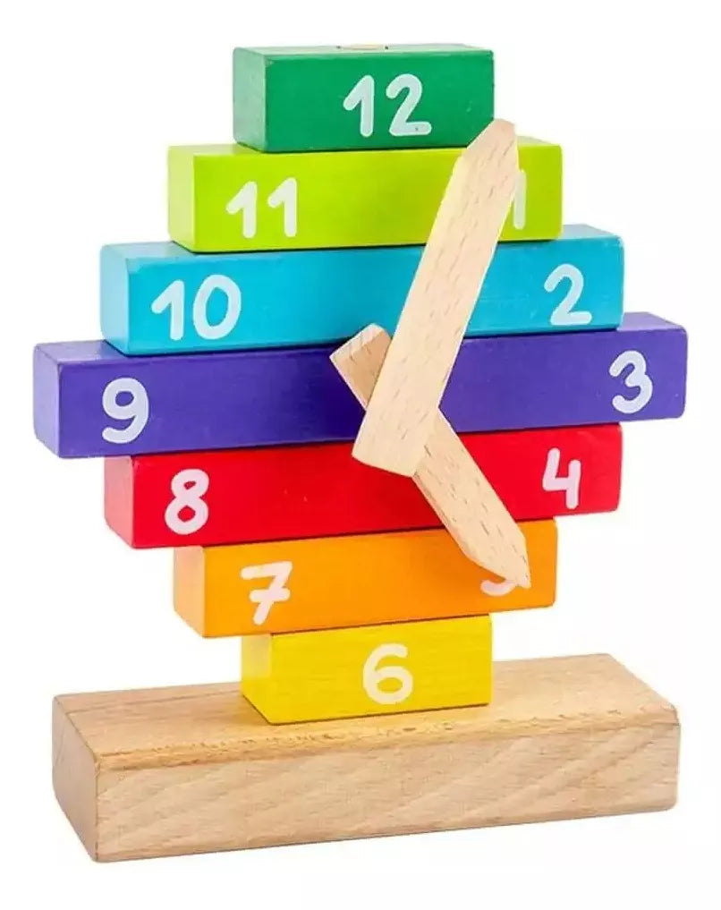 Juguete Didáctico Reloj De Madera para Niños