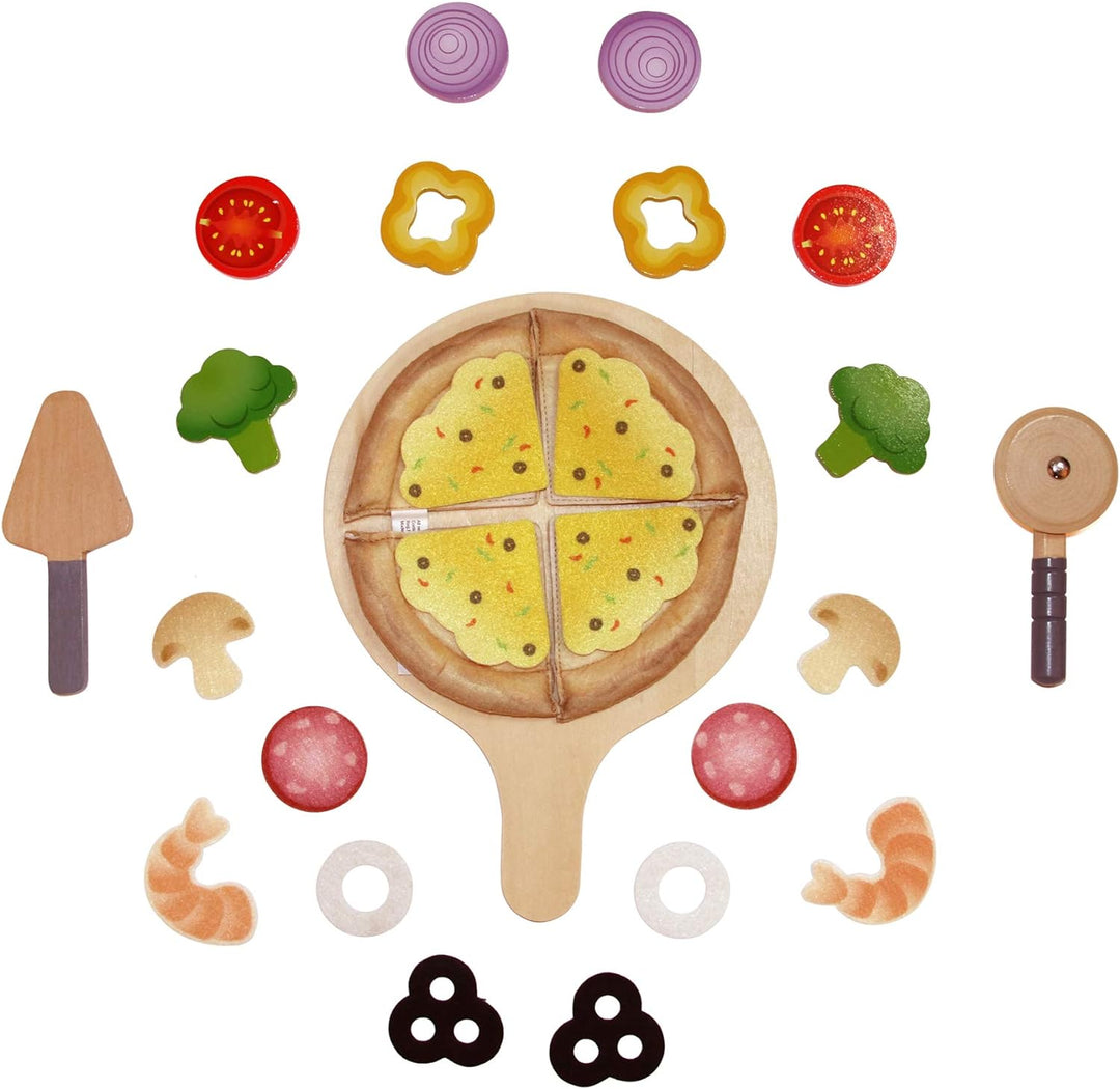 Juego De Pizza Ingredientes De Madera Niños