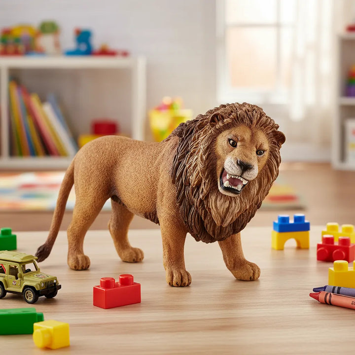 Figura Animales Leon Pintado A Mano