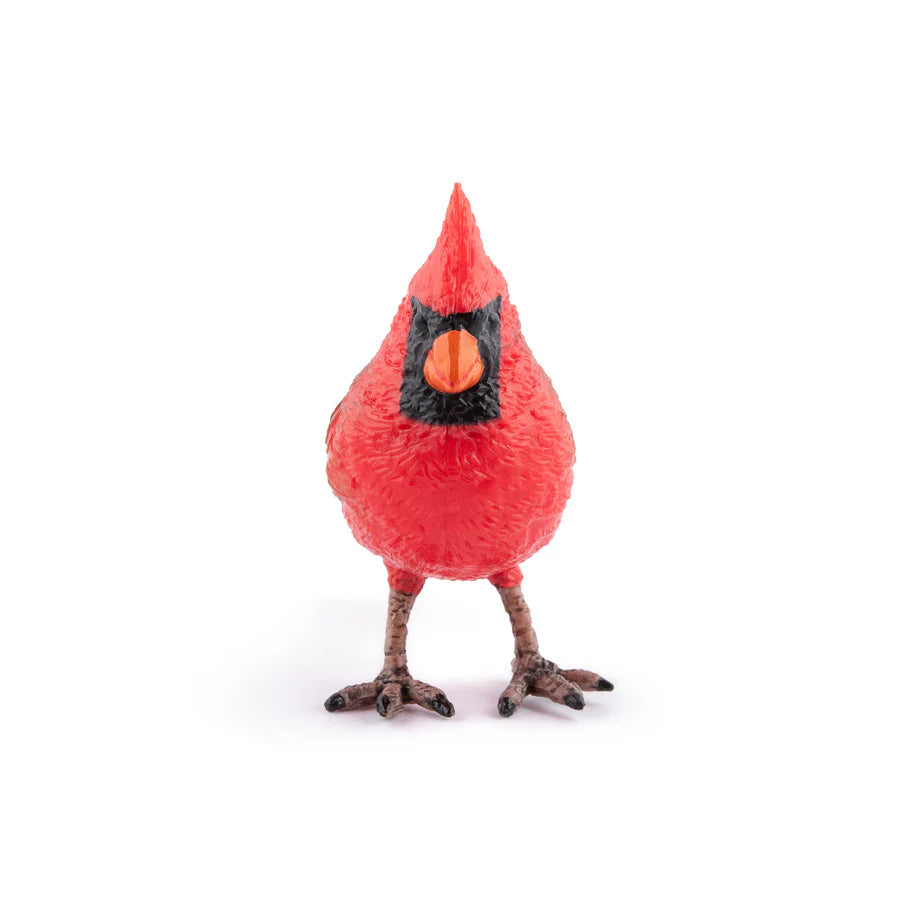 Figura Pájaro Cardenal Rojo Pintada A Mano Papo